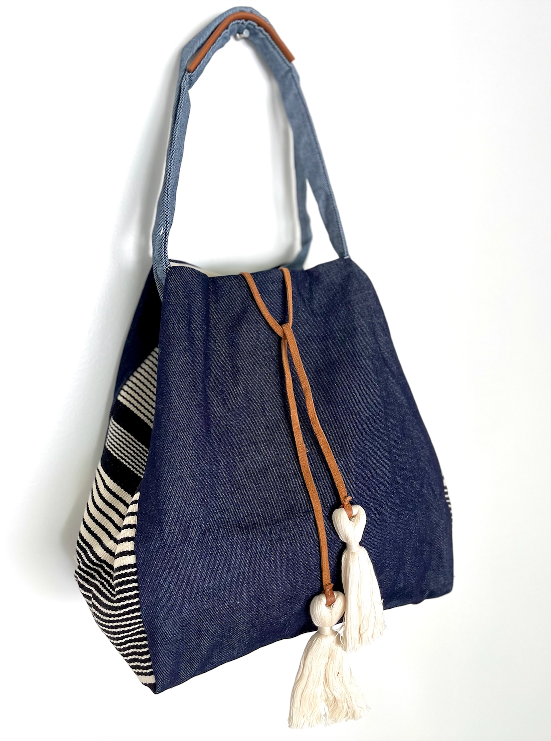 Denim Stripe Tote – Cinnamongirl.com