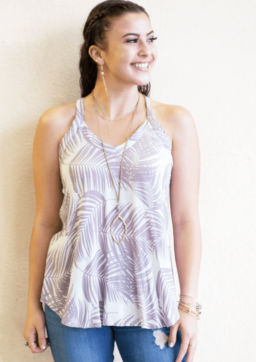 rayon palm print blouse (5499199258788)