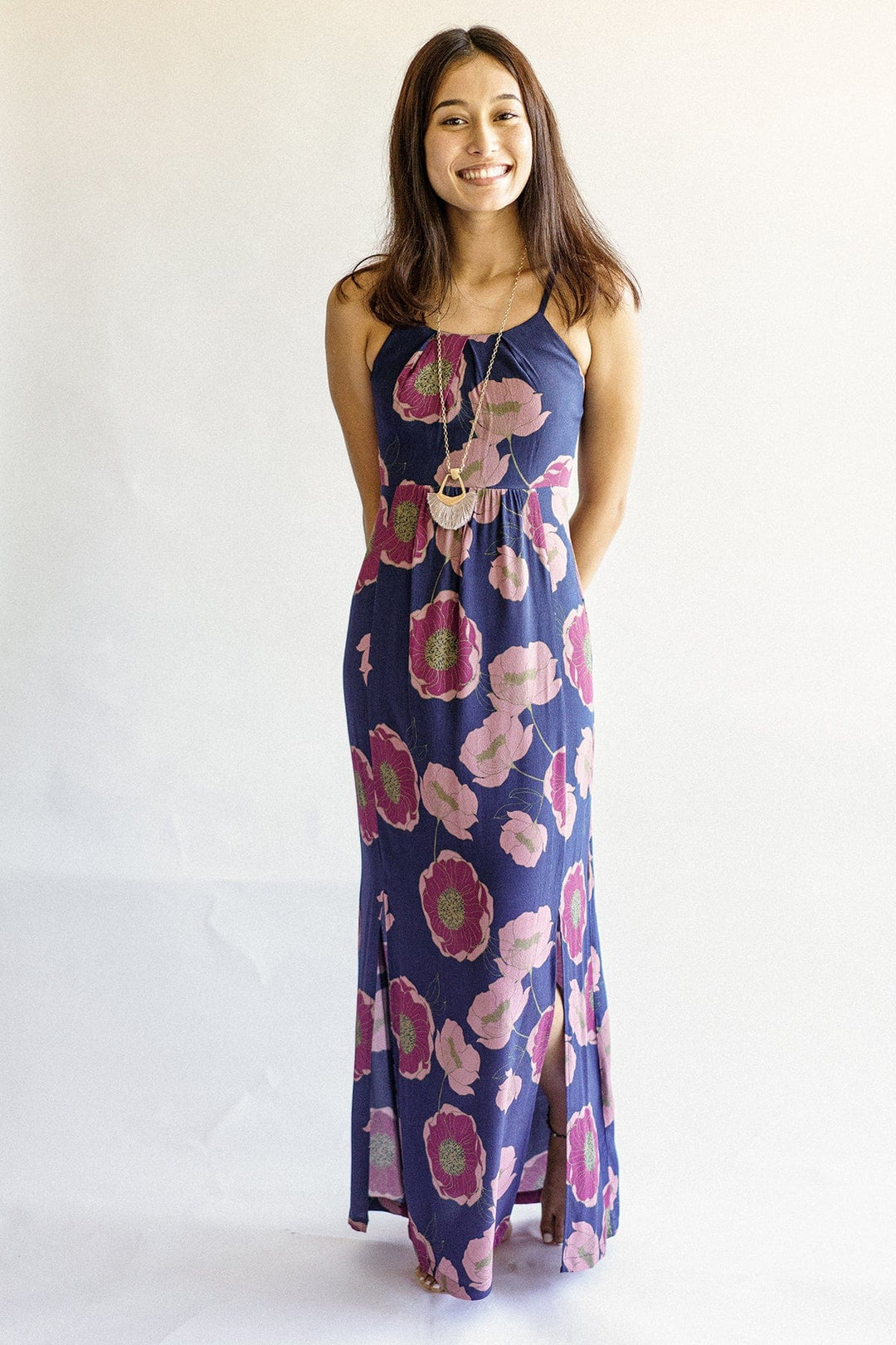 Cinnamon Girl Dress Maya Maxi in Midnight Peony