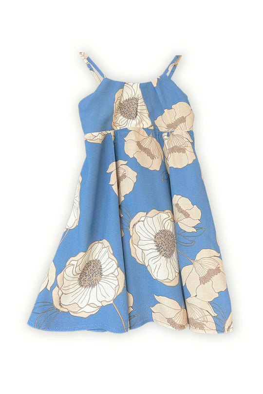 Cinnamon Girl GIRLS DRESS Lil Maya Peonies in Sky