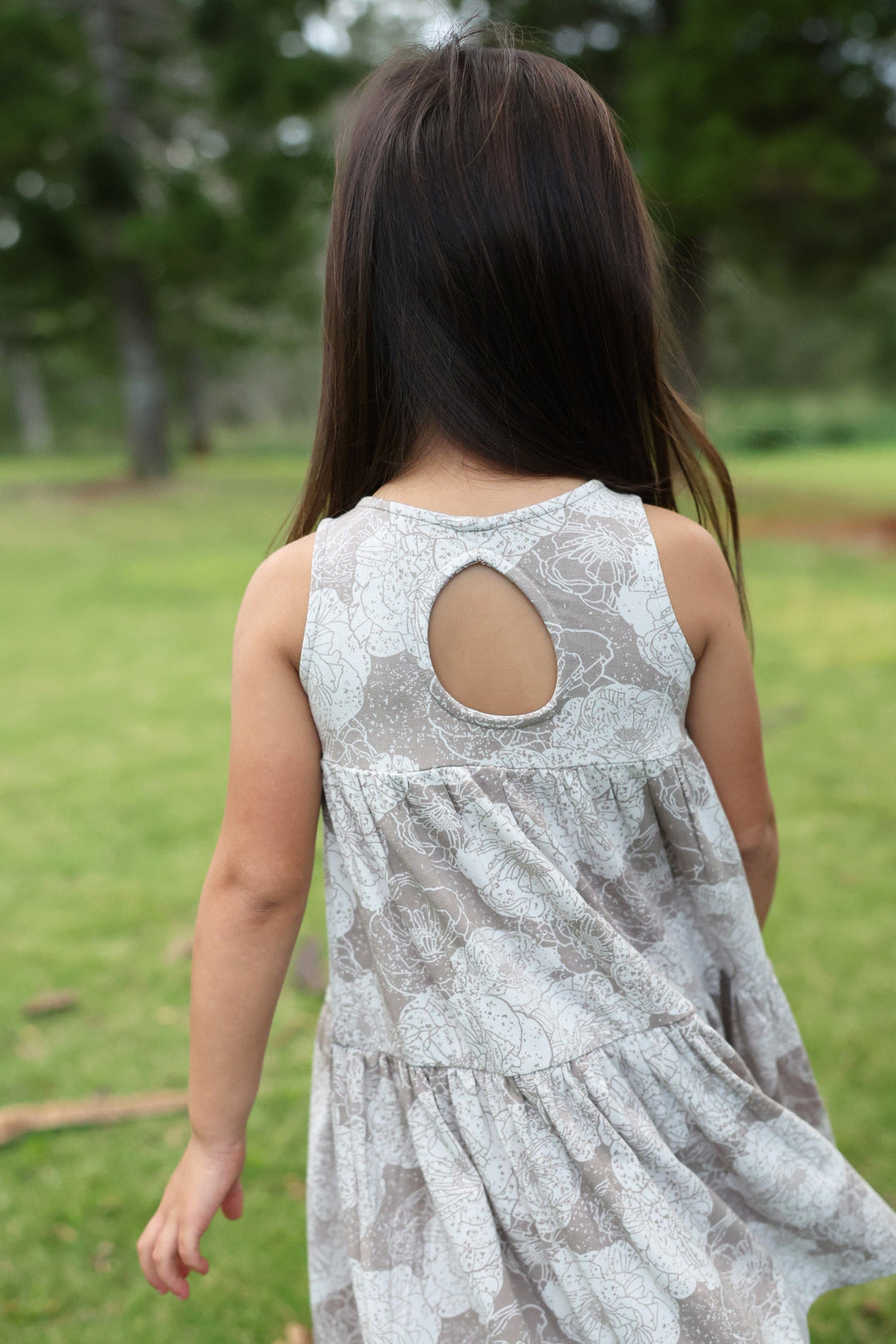 Cinnamongirl.com GIRLS DRESS Lil Yaya Taupe Peony Dress