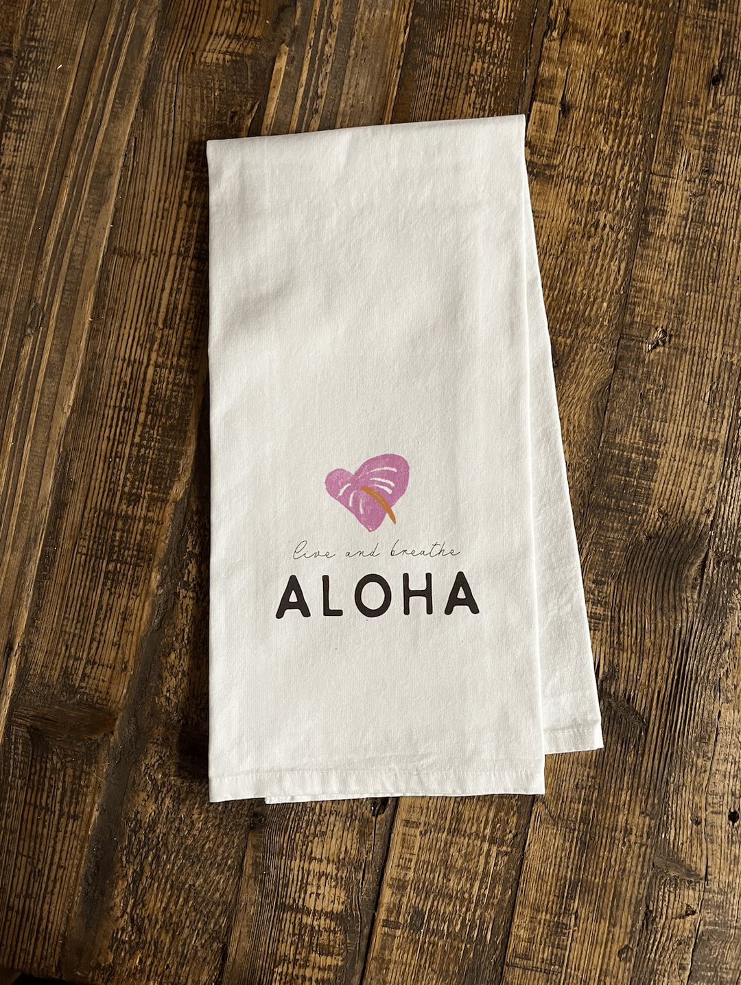 Cinnamongirl.com Kitchen Towel Aloha Anthurium Tea Towel