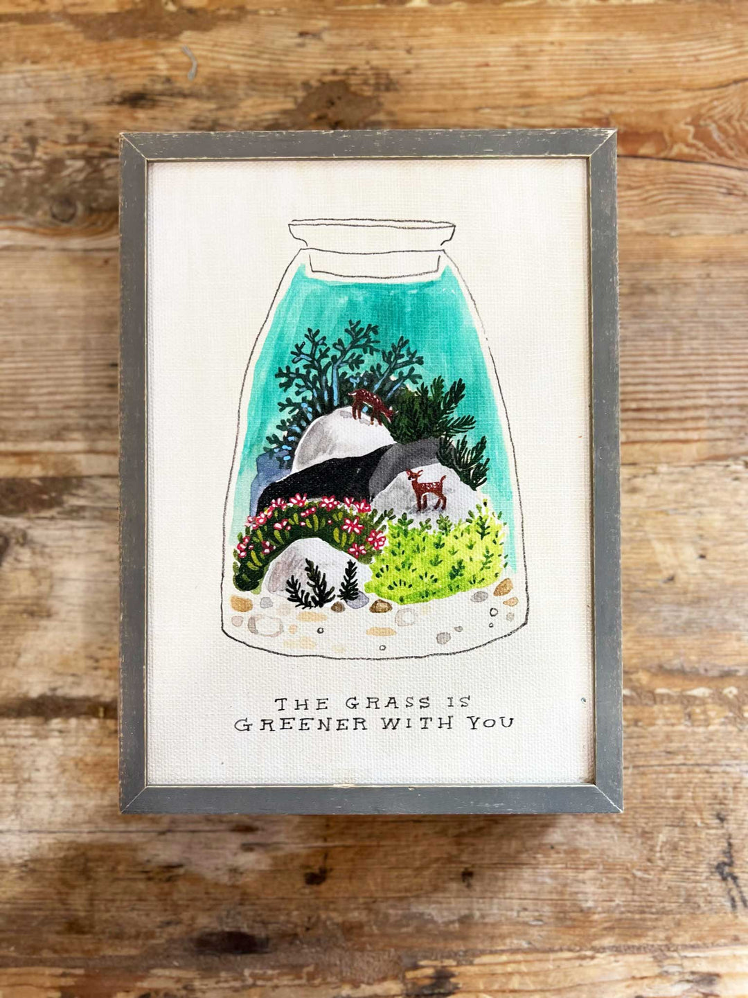 Green Box Art Wall Art Terrarium Framed Wall Art