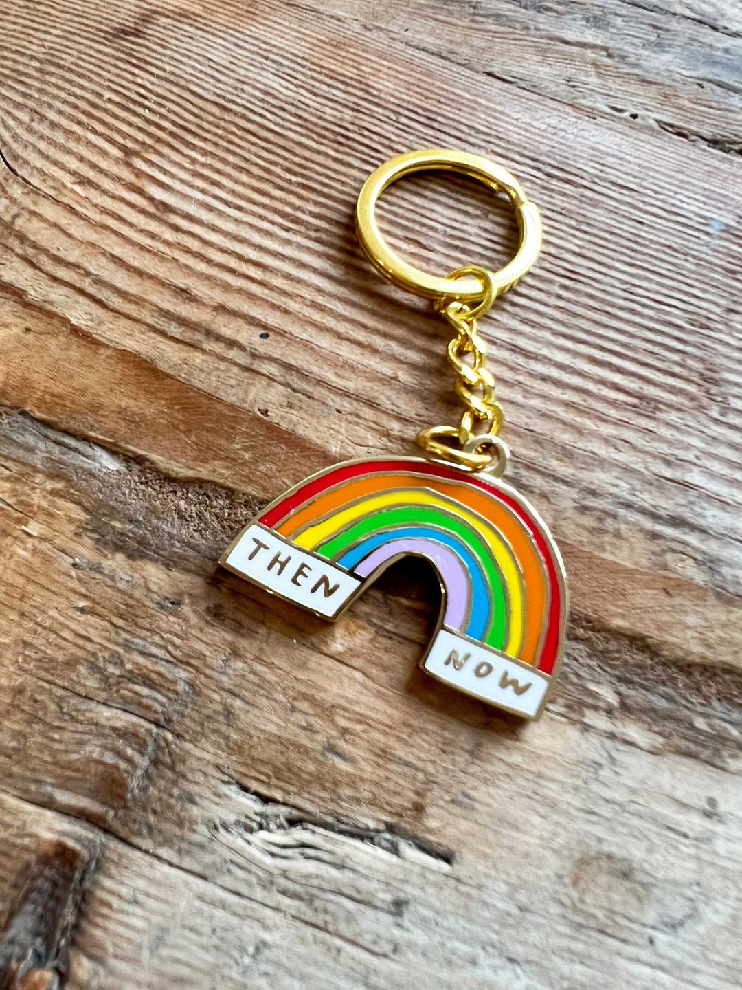 Karma Keychain Then & Now Rainbow Keychain