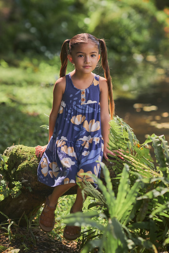 Lil Yaya Blue Valley Floral Dress