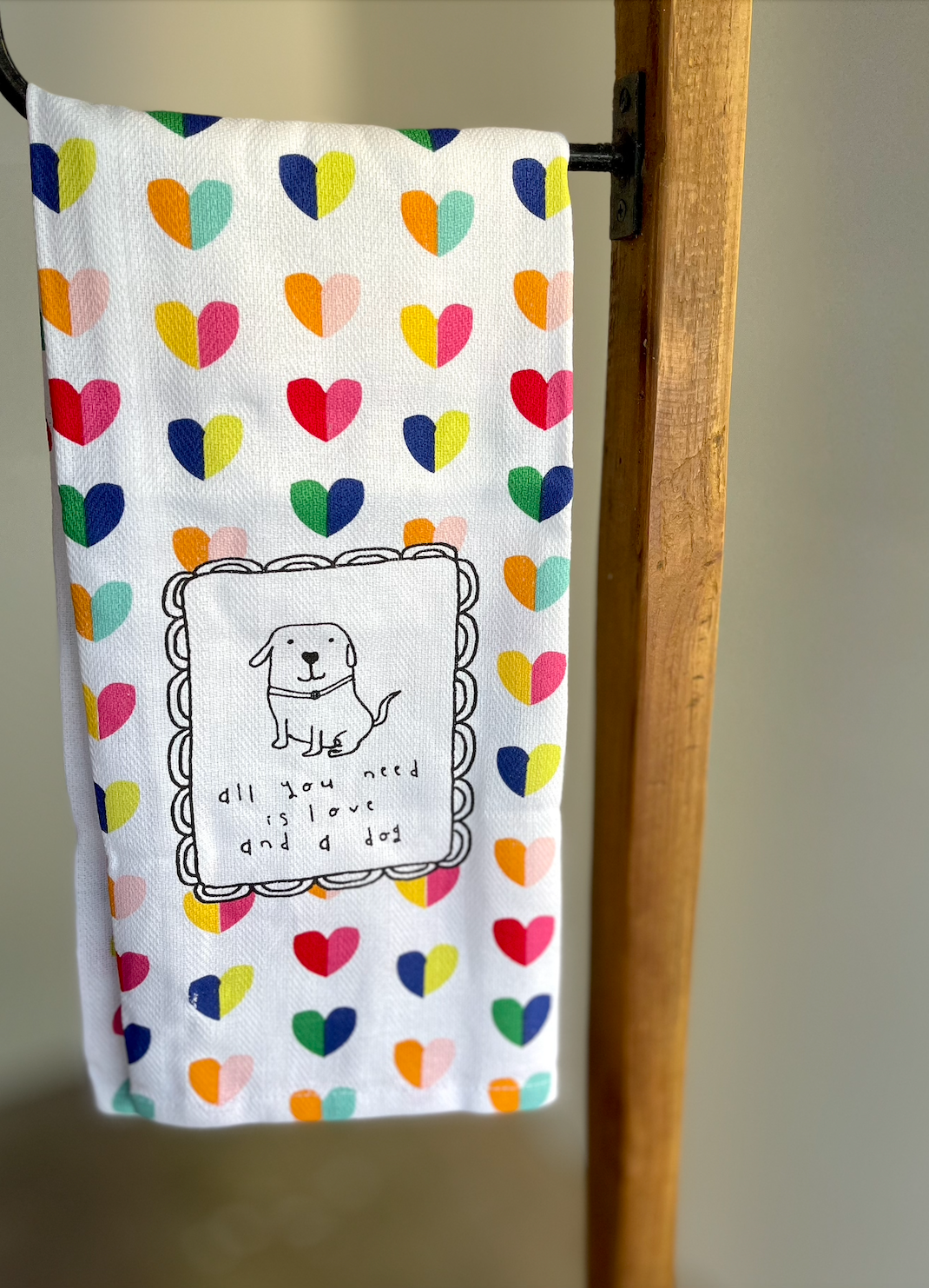 "All You Need is Love and a Dog" Tea Towel