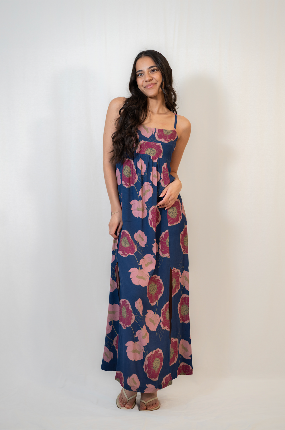 Kayla  Maxi in Peonies at Midnight