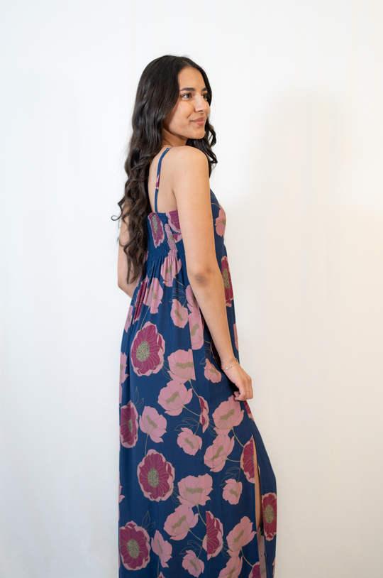 Kayla  Maxi in Peonies at Midnight