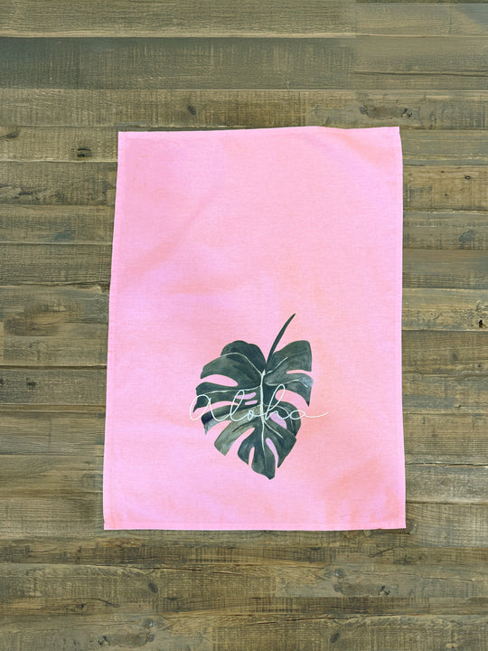 Kitchen Towel Pink Monstera