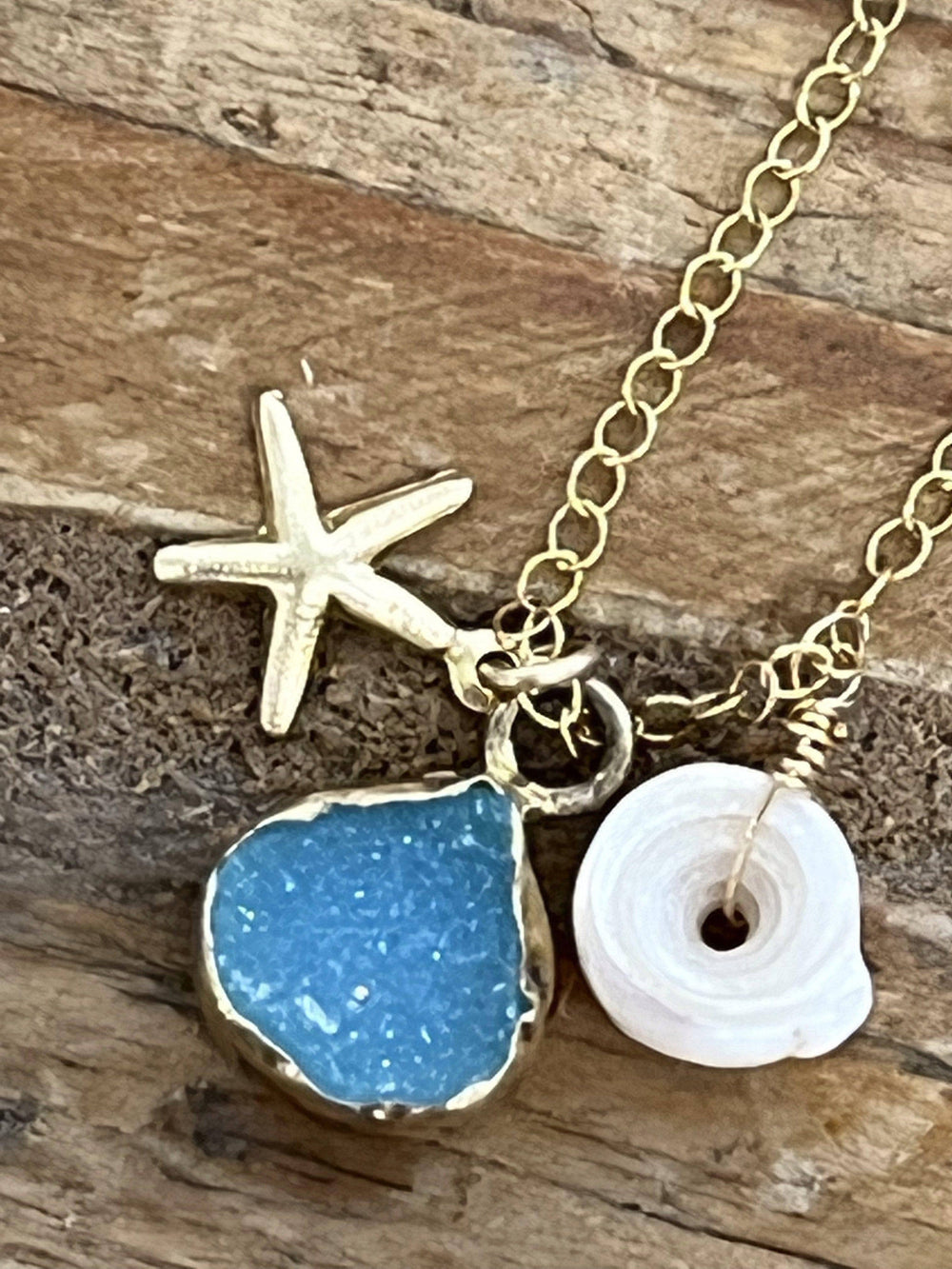 Cinnamon Girl Hawaii Jewelry Ocean Trio Necklace 14kt gold filled