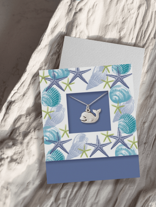 Cinnamongirl.com CARD Whale Necklace Greeting Card
