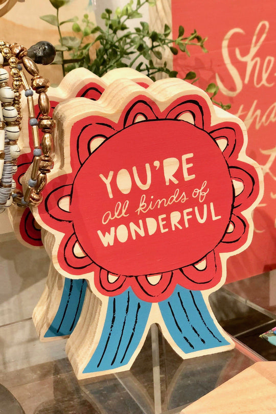 Compendium gift "You're All Kinds of Wonderful" Wooden Art Sign