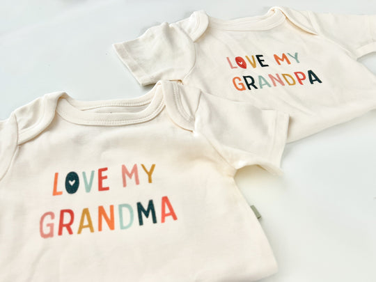 Emma and Finn 9-12 months Onesie "I Love Grandma"