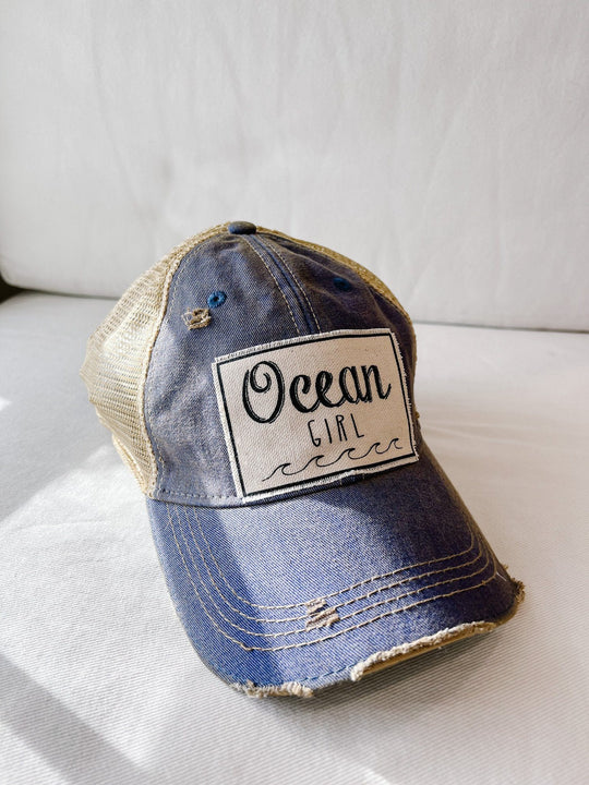 Vintage Life Cap Ocean Girl Cap Blue